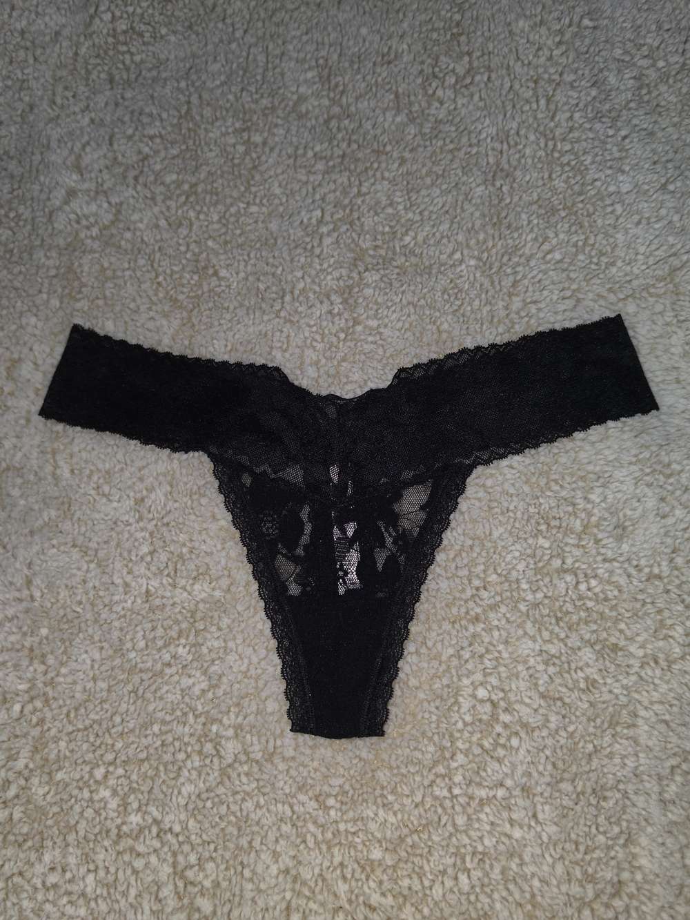 Victoria's Secret Black Lace Thong Panty